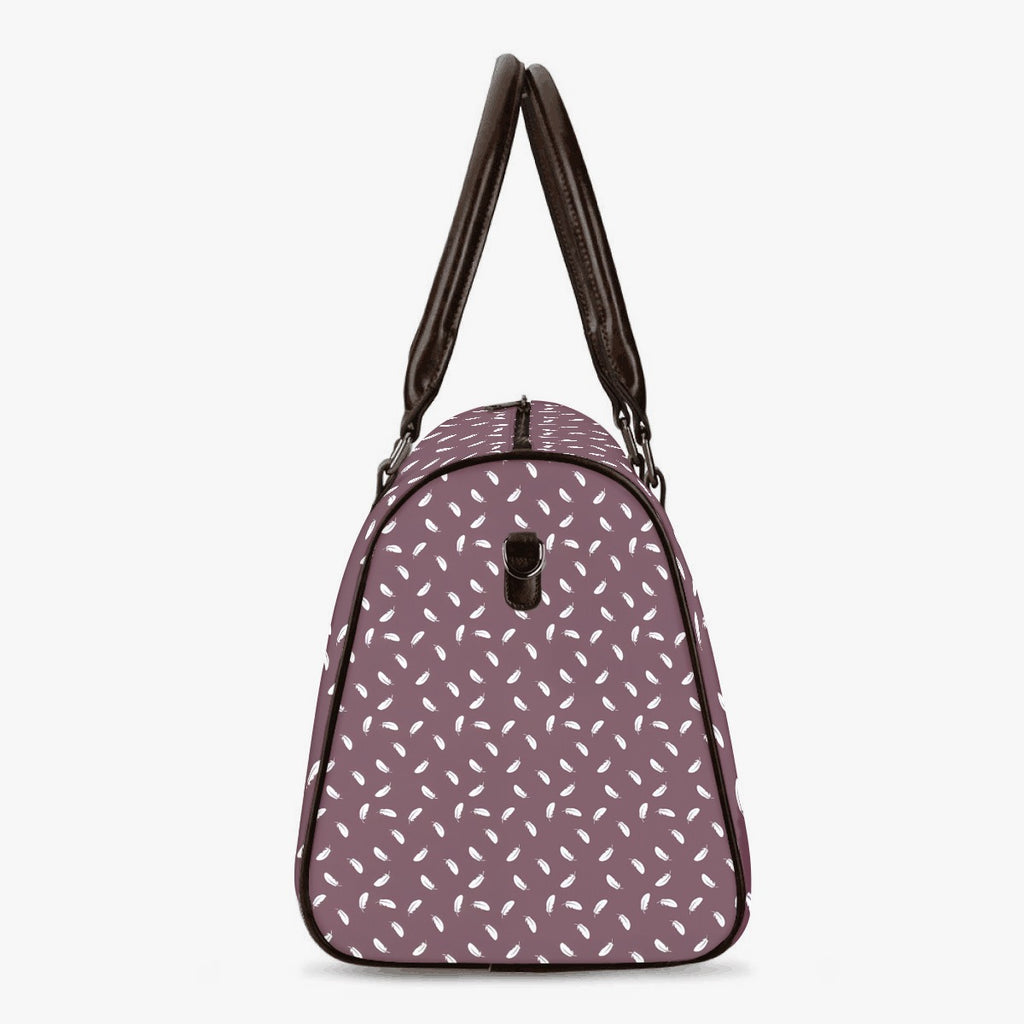 Duffle Bag - Feathers in Maroon