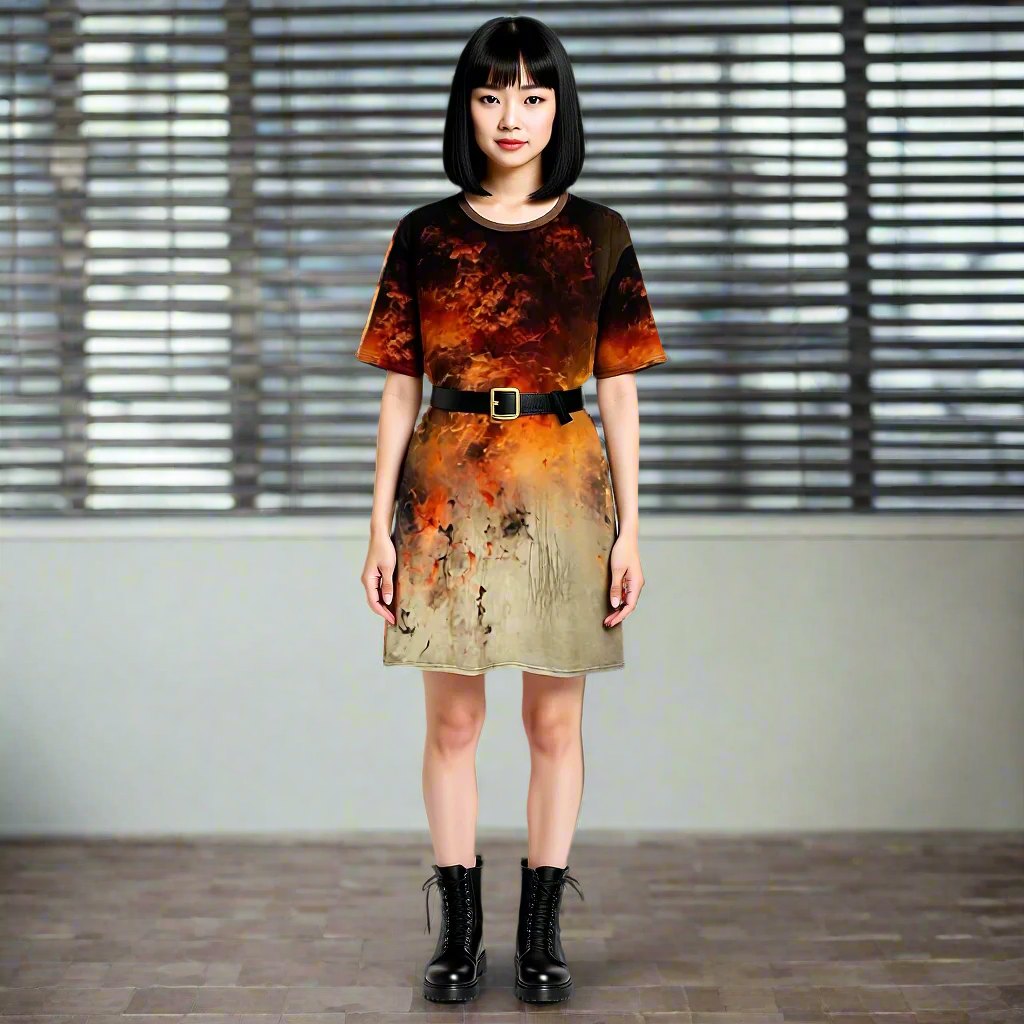 'Earth Fire' - T-shirt dress