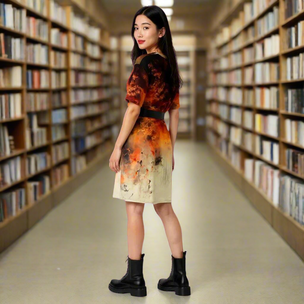 'Earth Fire' - T-shirt dress