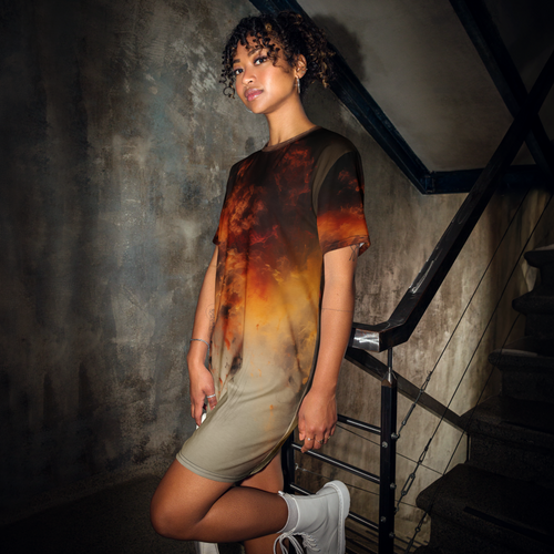 'Earth Fire' - T-shirt dress